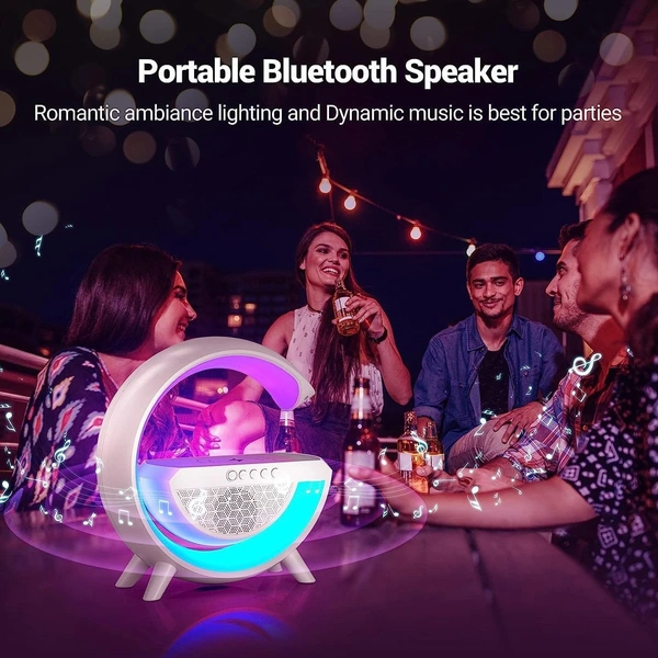 3-in-1 Multi-Function LED Night Lamp with Bluetooth Speaker, Wireless Charging, for Bedroom for Music, Party and Mood Lighting - Perfect Gift for All Occasions