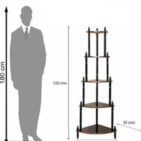 5 Shelf/Tier MDF Wall Corner Stand, Floor Standing, Multipurpose Wooden Shelf for Living Room Bedroom , Home Décor