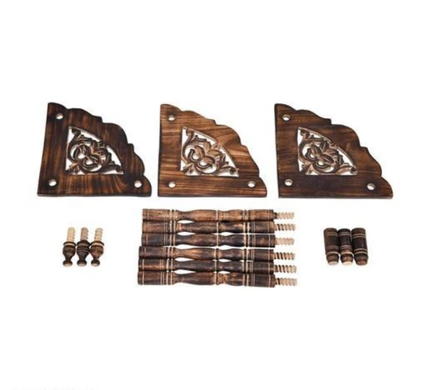 Wooden Mini Corner Rack | Side Table | Corner Shelf Rack for Bedroom, Home and Living Room - Small Side Table or Stand