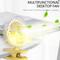 Clip Desk Fan with Small Spray Bottle, Portable Wind Desktop Table Cooling Fan in Single Button, Adjustment Mini Personal Fan for Home Desktop Office Car Indoor Outdoor Travel (Battery Not Include)