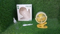 Clip Desk Fan with Small Spray Bottle, Portable Wind Desktop Table Cooling Fan in Single Button, Adjustment Mini Personal Fan for Home Desktop Office Car Indoor Outdoor Travel (Battery Not Include)