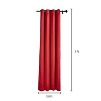  Curtains 7 Feet Long Set of 4 Room Darkening Door Curtain Plain, Maroon
