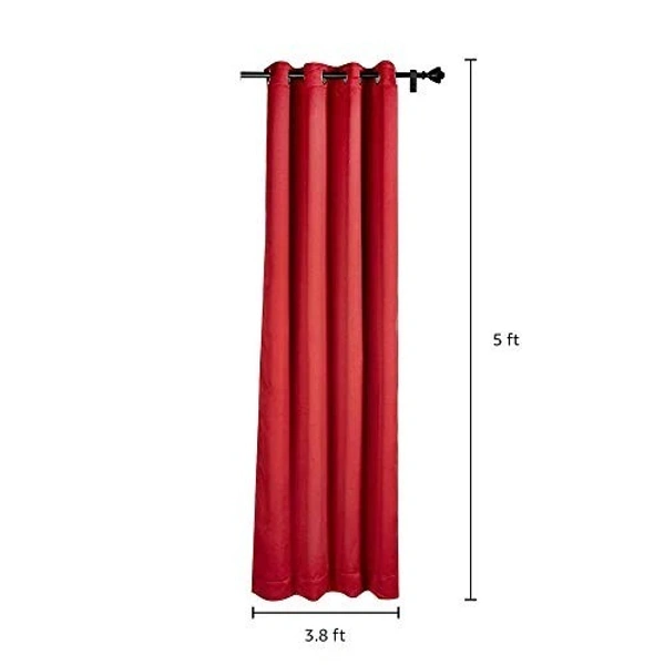  Curtains 7 Feet Long Set of 4 Room Darkening Door Curtain Plain, Maroon