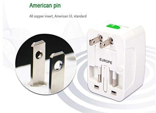 Latest Universal Travel Adapter Worldwide 2 USB Travel Adapter with Built in Dual USB Charger Ports