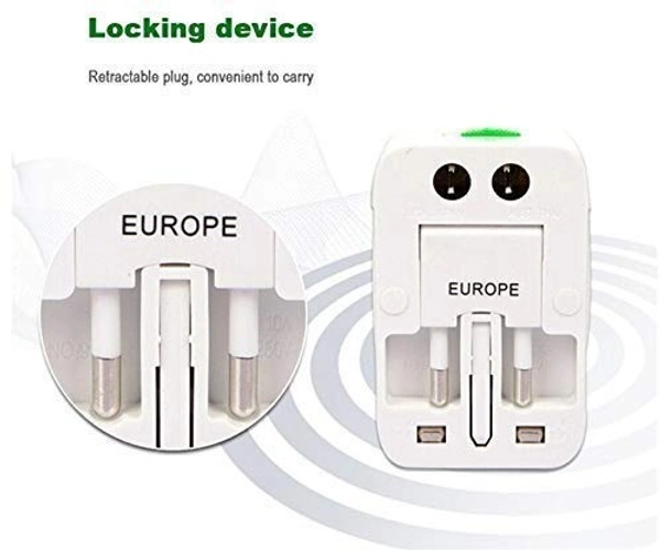 Latest Universal Travel Adapter Worldwide 2 USB Travel Adapter with Built in Dual USB Charger Ports