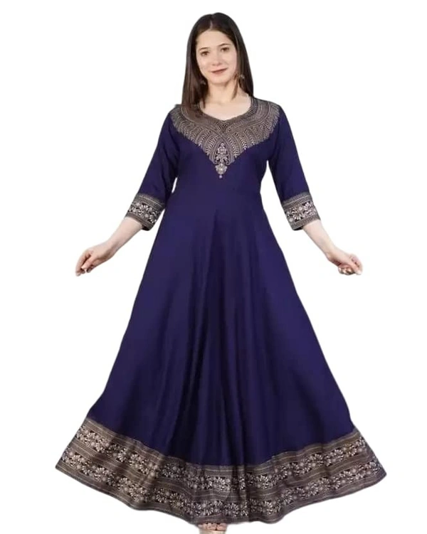 Trendy Beautifull Women's Rayon Paan Gaala Anarkali Kurta Only