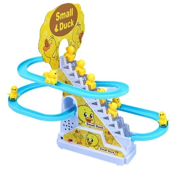  Duck Track Toys for Kids - Small Ducks Stair Climbing Toys for Kids, Escalator Toy with Lights and Music - 3 Duck Included (Duck Track)