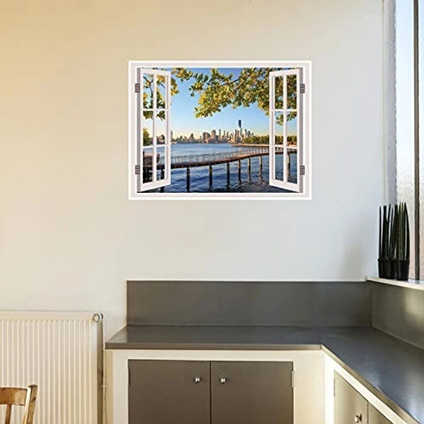 Depth Illusion Vinyl Wall Decal Window Sticker My Deck Top View Size Size - 45 cm x 60 cm