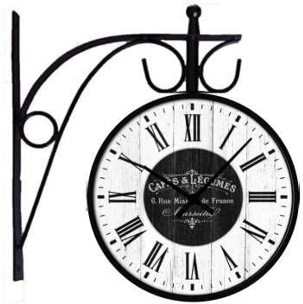 Antique Iron Inch Victoria Station Clock London Vintage Wall Clock Retro Wall Clock Double Sided Wall Clock Antique Clock (Cafe, 8 INCH)