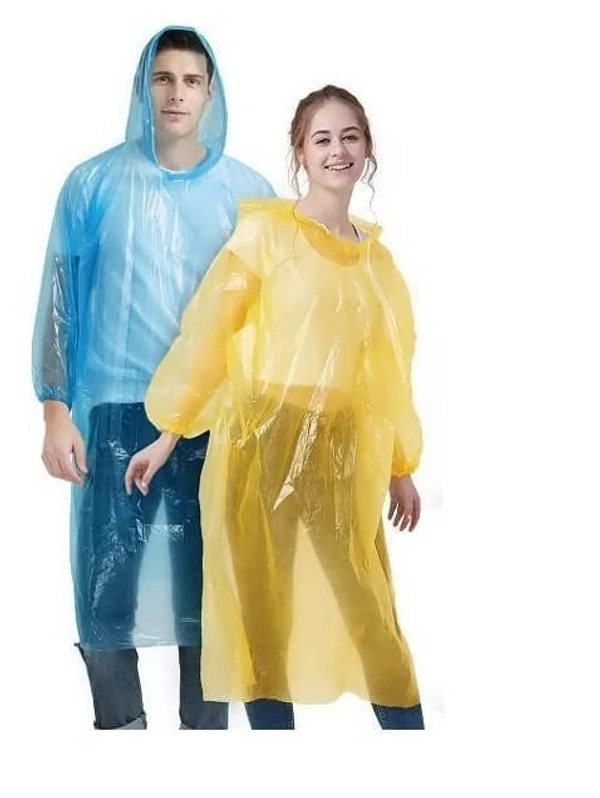 Unisex Disposable Rain Card for Emergency Use Waterproof with Smallest Pocket Size| Easy to Carry & and Reusable 2 3 time wear Thin Plastic Multi Color Free Size (10 pc)