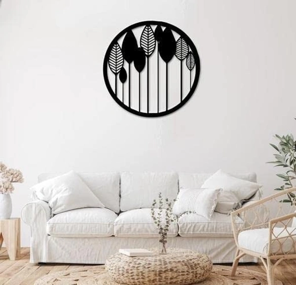 Cutout Ready Wall Hanging Art Decoration For Living Room, Bedroom, Dining Room, Guest Room, Office, Reception Wall Art- MDF wooden, Black, (45x 45 cm)