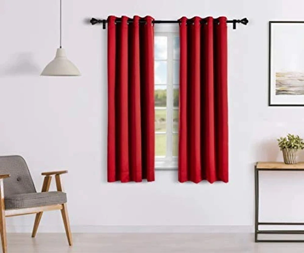  Curtains 7 Feet Long Set of 4 Room Darkening Door Curtain Plain, Maroon