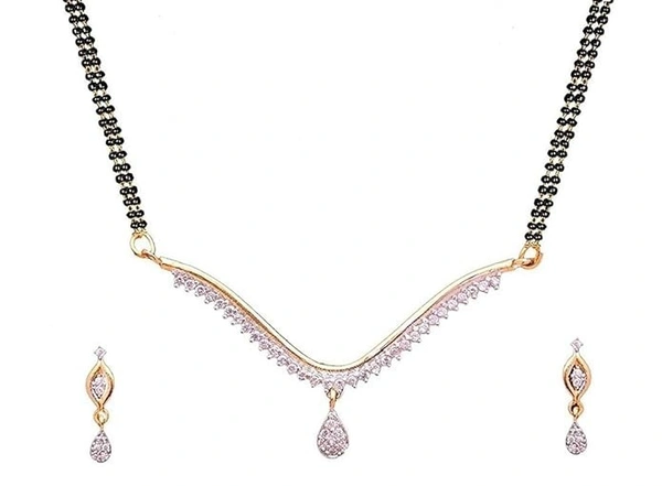 Women's Pride AD Stone Mangalsutra With Earrings 