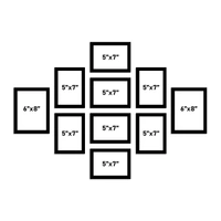  Photo Frame For Wall Set Of 10 Black Picture Frames For Home Decoration, Wall Decor Ecoseries -Size -6X8,5X7 Inches,Medium Density Fibreboard;Synthetic Wood;Plexiglass, Rectangular