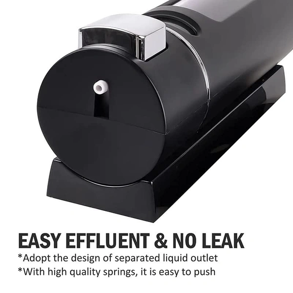  ABS Plastic Multi Purpose Soap/Shampoo/Sanitizer/Conditioner/Lotion Gel Dispenser for Bathroom Kitchen 400ML Black Capsule Liquid Soap Dispenser (Set of 1)