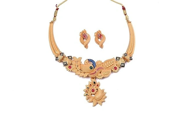 Wedding Necklace Earring Set Bollywood Stylish Ethnic Traditional Jewelry for Women