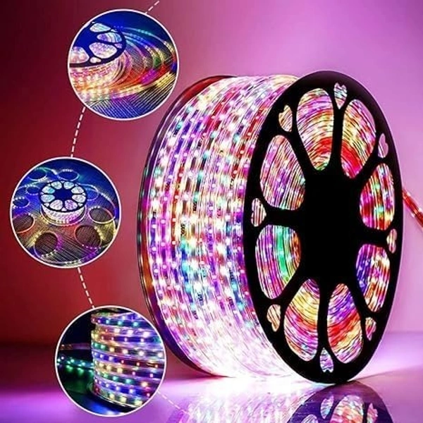  5 Meter RGB Plug-n-Play LED Rope Light with Mode Changing Connector, Waterproof IP65 Rated and Flexible (RGB Multicolor Changing Roll with Mode Changing Controller Included)