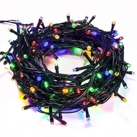  LED RGB String Light Automatic Pattern Change Diwali Festivals Christmas Multi-Purpose Pack Make in India || Black Wire || (14 Meter (String Led Light_14 Meter)