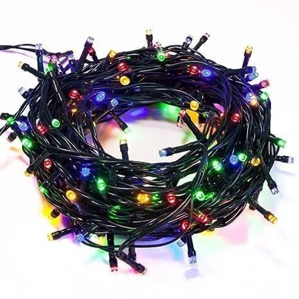  LED RGB String Light Automatic Pattern Change Diwali Festivals Christmas Multi-Purpose Pack Make in India || Black Wire || (14 Meter (String Led Light_14 Meter)