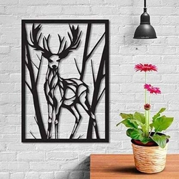 Deer wall panel, wooden art, decorative element for house walls, office walls, galleries, handcrafted wall decor