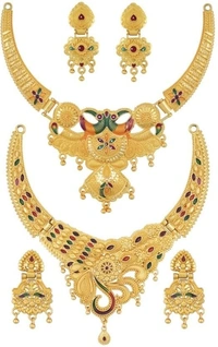 Alloy Gold Jewellery Set-JSS68
