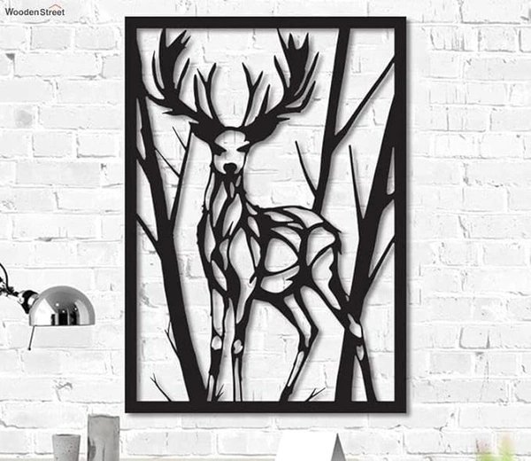 Deer wall panel, wooden art, decorative element for house walls, office walls, galleries, handcrafted wall decor