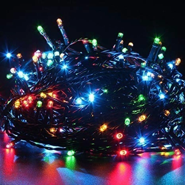  LED RGB String Light Automatic Pattern Change Diwali Festivals Christmas Multi-Purpose Pack Make in India || Black Wire || (14 Meter (String Led Light_14 Meter)