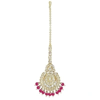  18K Gold Plated Traditional Kundan & Pearl Studed Bridal Jewellery Set For Women 