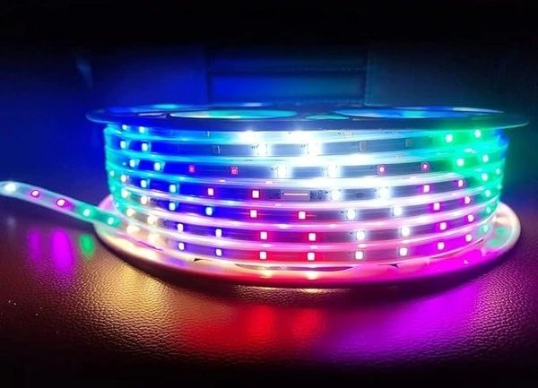  5 Meter RGB Plug-n-Play LED Rope Light with Mode Changing Connector, Waterproof IP65 Rated and Flexible (RGB Multicolor Changing Roll with Mode Changing Controller Included)