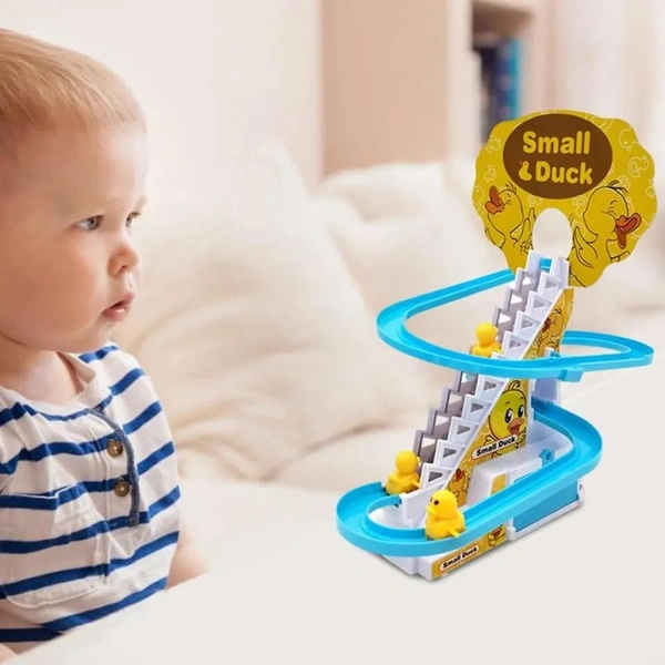  Duck Track Toys for Kids - Small Ducks Stair Climbing Toys for Kids, Escalator Toy with Lights and Music - 3 Duck Included (Duck Track)