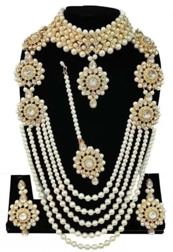  Jewelry set for girls and women Alloy Gold-plated White