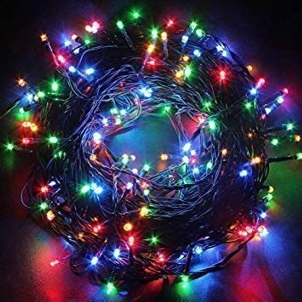  LED RGB String Light Automatic Pattern Change Diwali Festivals Christmas Multi-Purpose Pack Make in India || Black Wire || (14 Meter (String Led Light_14 Meter)