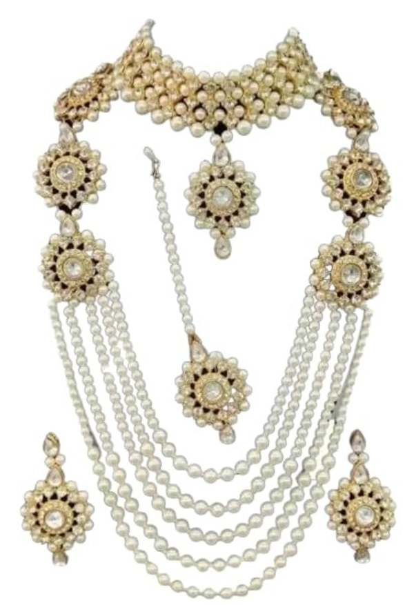  Jewelry set for girls and women Alloy Gold-plated White