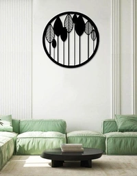 Cutout Ready Wall Hanging Art Decoration For Living Room, Bedroom, Dining Room, Guest Room, Office, Reception Wall Art- MDF wooden, Black, (45x 45 cm)