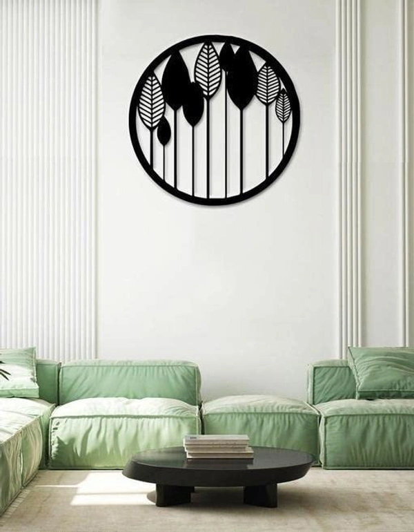Cutout Ready Wall Hanging Art Decoration For Living Room, Bedroom, Dining Room, Guest Room, Office, Reception Wall Art- MDF wooden, Black, (45x 45 cm)