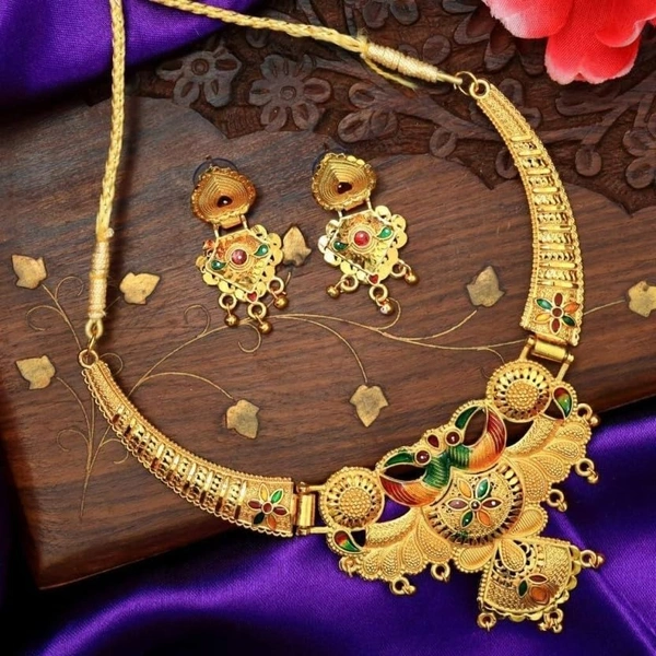 Alloy Gold Jewellery Set-JSS68