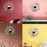 Sun Silver Round Unframed Mirror Stickers For Wall 3D Acrylic Stickers Wall Stickers For Hall Bedroom Living Room Kids Room Sun Large Size Unframed Mirror Wall Stickers