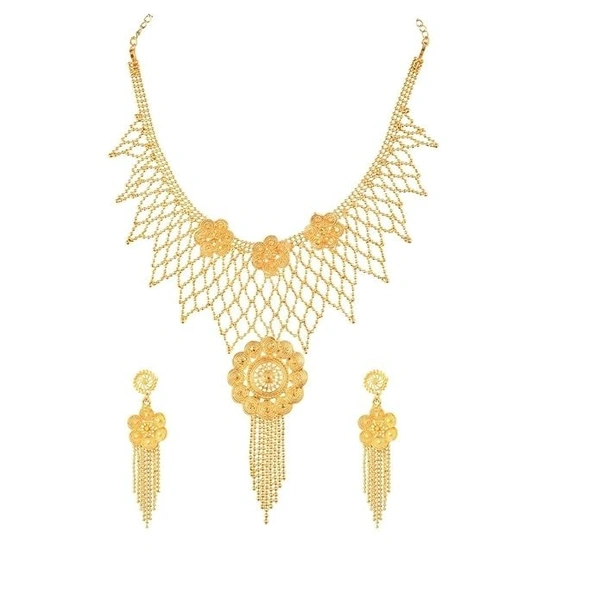 Floral Coin Ball Chain Necklace Set for Women