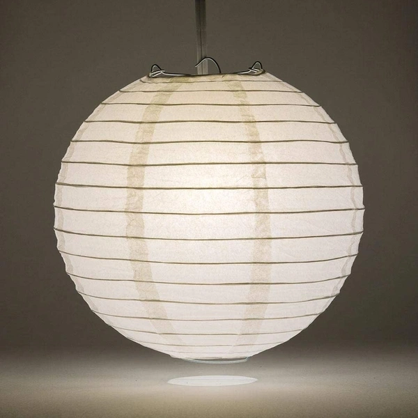 Rice White Paper Hanging Lantern Ball Lamp Shade, 12-inch | Party Hanging Lantern Rice Paper Ball Lamp Shade | Hanging Lantern | Rice Paper Ball Lamp (Pack of 11, White - W3)