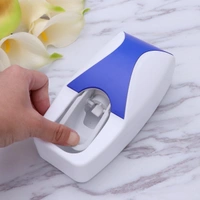Automatic Toothpaste Dispenser with 5 Brush Holder, Fresh ABS Plastic Dust-Proof Wall Mounted Toothbrush Holder with Cover Storage Stand for Home Bathroom