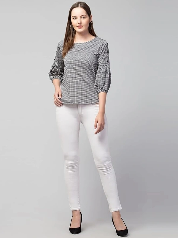  Women's Long Sleeve Tunic Tops Round-Neck T-Shirts Casual Loose Blouse Top with Beaded On Sleeves