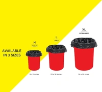 Garbage Bags Medium For Home 90 Pcs, Dustbin Bags, Recyclable Garbage Bag | Size 19 X 21 Inch (30 Pcs X 3) - Black | Dustbin Covers/Plastic Bag - 90 Count