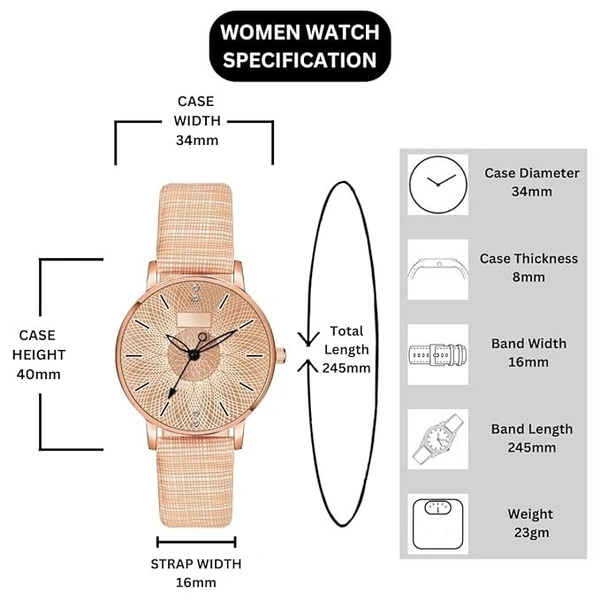 Leather Strap Ladies and Girls Analog Watch for Women (MT-312-To-317)