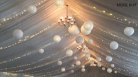Rice White Paper Hanging Lantern Ball Lamp Shade, 12-inch | Party Hanging Lantern Rice Paper Ball Lamp Shade | Hanging Lantern | Rice Paper Ball Lamp (Pack of 11, White - W3)