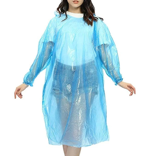 Unisex Disposable Rain Card for Emergency Use Waterproof with Smallest Pocket Size| Easy to Carry & and Reusable 2 3 time wear Thin Plastic Multi Color Free Size (10 pc)