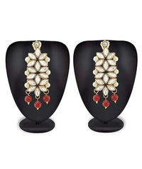 ewels 18K Gold Plated Traditional 5 Layers Kundan & Pearl Beaded Moti Raani Haar Necklace Jewellery Set For Women (ML164)