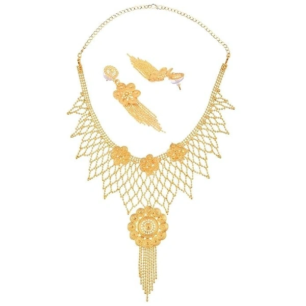 Floral Coin Ball Chain Necklace Set for Women