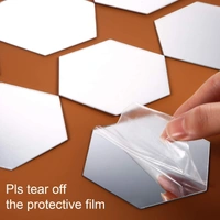 Decorative Mirror Sticker Hexagon Golden mirror stickers for wall acrylic mirror wall decor sticker