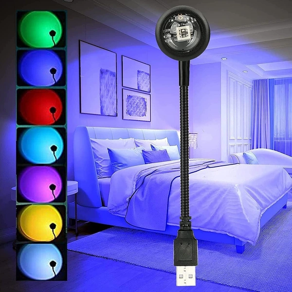 USB Sunset Projection Lamp for Room, Home Decor, Parties, Insta Videos and Cars Night Lamp