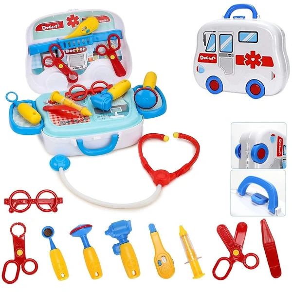 Doctor Set Toys for Girls Boys | Doctor Toys for Kids | Portable Medical Clinic Suitcase | Doctor Set Pretend Play Learning Toy { Made in India }